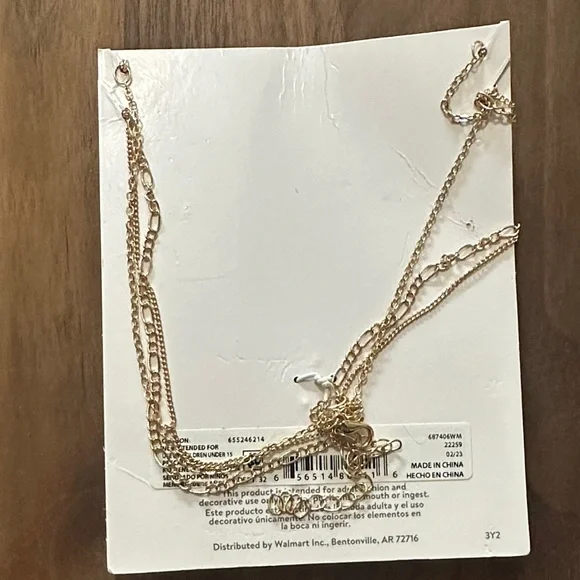 Elegant Pink and Gold Pineapple Layered Necklace - Picture 2 of 5